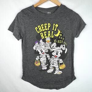 Disney Mickey Mouse Creep It Real Grey T-Shirt S